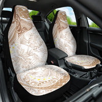 Polynesia Humpback Whale Car Seat Cover Tropical Plumeria Beige LT7 One Size Beige - Polynesian Pride