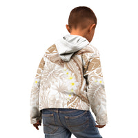 Polynesia Humpback Whale Kid Hoodie Tropical Plumeria Beige LT7 - Polynesian Pride