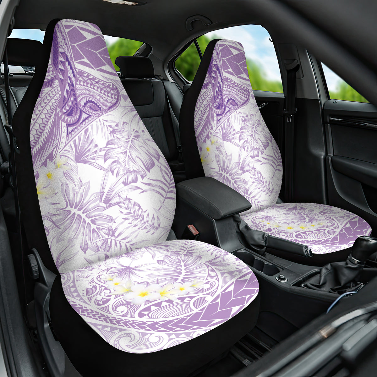 Polynesia Humpback Whale Car Seat Cover Tropical Plumeria Lavender LT7 One Size Lavender - Polynesian Pride