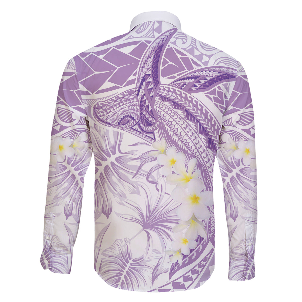 Polynesia Humpback Whale Family Matching Tank Maxi Dress and Hawaiian Shirt Tropical Plumeria Lavender LT7 - Polynesian Pride