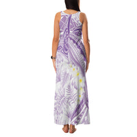 Polynesia Humpback Whale Family Matching Tank Maxi Dress and Hawaiian Shirt Tropical Plumeria Lavender LT7 - Polynesian Pride
