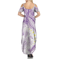 Polynesia Humpback Whale Summer Maxi Dress Tropical Plumeria Lavender LT7 - Polynesian Pride