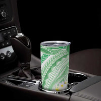 Polynesia Humpback Whale Tumbler Cup Tropical Plumeria Emerald