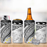 Polynesia Humpback Whale 4 in 1 Can Cooler Tumbler Tropical Plumeria Charcoal