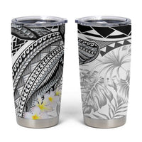 Polynesia Humpback Whale Tumbler Cup Tropical Plumeria Charcoal LT7 Black - Polynesian Pride