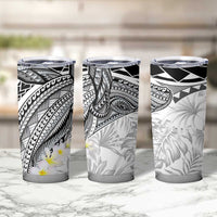 Polynesia Humpback Whale Tumbler Cup Tropical Plumeria Charcoal LT7 - Polynesian Pride
