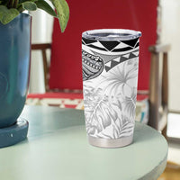 Polynesia Humpback Whale Tumbler Cup Tropical Plumeria Charcoal LT7 - Polynesian Pride