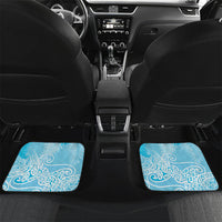Aotearoa Maori Koru Curves Car Mats Silver Ferns - Turquoise
