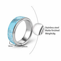 Aotearoa Maori Koru Curves Classic Ring Silver Ferns - Turquoise