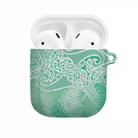 Aotearoa Maori Koru Curves AirPods Case Silver Ferns - Mint