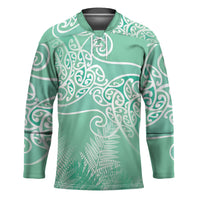 Aotearoa Maori Koru Curves Hockey Jersey Silver Ferns - Mint
