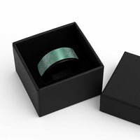 Aotearoa Maori Koru Curves Spinner Ring Silver Ferns - Mint