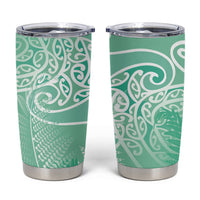 Aotearoa Maori Koru Curves Tumbler Cup Silver Ferns - Mint LT7 Mint Green - Polynesian Pride