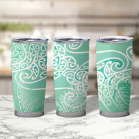 Aotearoa Maori Koru Curves Tumbler Cup Silver Ferns - Mint LT7 - Polynesian Pride
