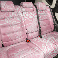 Aotearoa Maori Koru Curves Back Car Seat Cover Silver Ferns - Rose Pink LT7 - Polynesian Pride