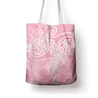 Aotearoa Maori Koru Curves Tote Bag Silver Ferns - Rose Pink