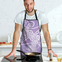 Aotearoa Maori Koru Curves Apron Silver Ferns - Amethyst