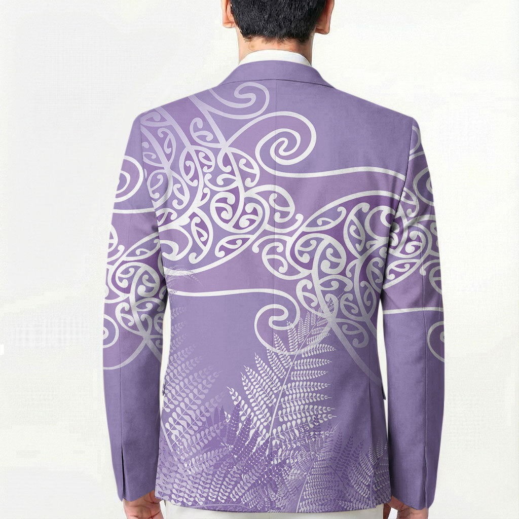 Aotearoa Maori Koru Curves Blazer Silver Ferns - Amethyst