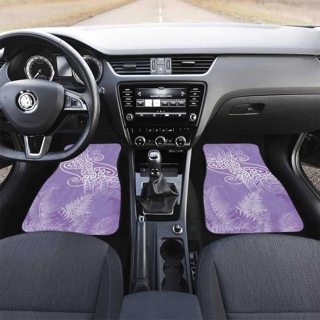 Aotearoa Maori Koru Curves Car Mats Silver Ferns - Amethyst