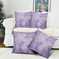 Aotearoa Maori Koru Curves Pillow Cover Silver Ferns - Amethyst