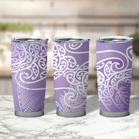 Aotearoa Maori Koru Curves Tumbler Cup Silver Ferns - Amethyst