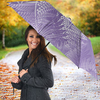 Aotearoa Maori Koru Curves Umbrella Silver Ferns - Amethyst