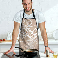 Aotearoa Maori Koru Curves Apron Silver Ferns - Mocha