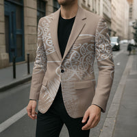 Aotearoa Maori Koru Curves Blazer Silver Ferns - Mocha