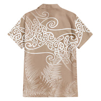 Aotearoa Maori Koru Curves Family Matching Tank Maxi Dress and Hawaiian Shirt Silver Ferns - Mocha LT7 - Polynesian Pride