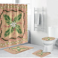 Hawaii Quilt Inspired Collection Aloha Flowers Bathroom Set Maile - Kukui Nut Lei LT7 Bathroom Set (4 pcs) Coral Pink - Polynesian Pride