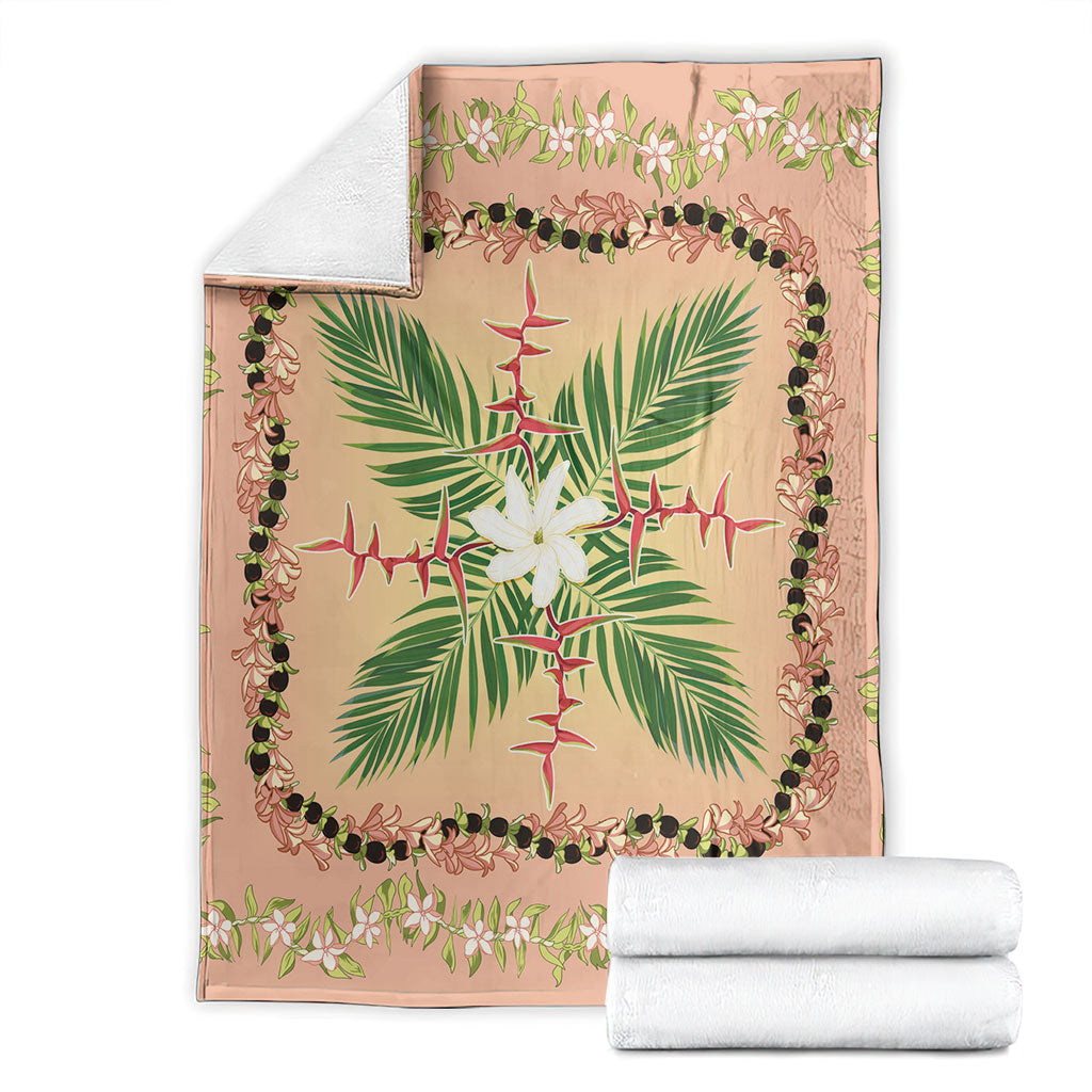 Hawaii Quilt Inspired Collection Aloha Flowers Blanket Maile - Kukui Nut Lei LT7 - Polynesian Pride