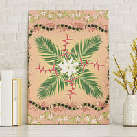 Hawaii Quilt Inspired Collection Aloha Flowers Canvas Wall Art Maile - Kukui Nut Lei LT7 Without Frame Coral Pink - Polynesian Pride