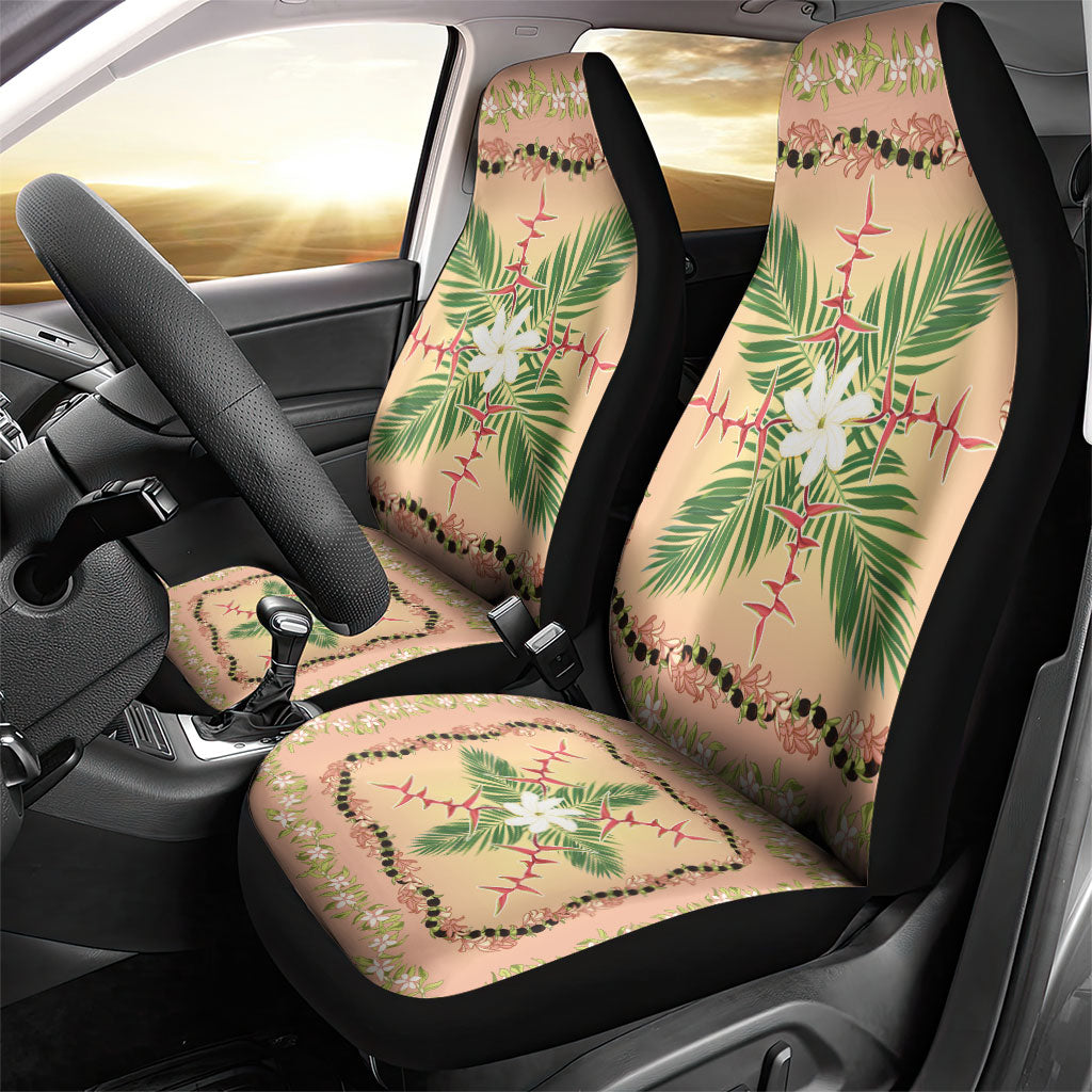 Hawaii Quilt Inspired Collection Aloha Flowers Car Seat Cover Maile - Kukui Nut Lei LT7 - Polynesian Pride