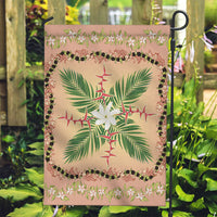 Hawaii Quilt Inspired Collection Aloha Flowers Garden Flag Maile - Kukui Nut Lei LT7 Garden Flag Coral Pink - Polynesian Pride