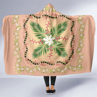 Hawaii Quilt Inspired Collection Aloha Flowers Hooded Blanket Maile - Kukui Nut Lei LT7 One Size Coral Pink - Polynesian Pride