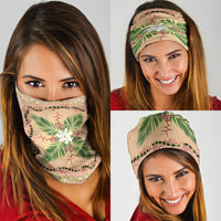 Hawaii Quilt Inspired Collection Aloha Flowers Neck Gaiter Maile - Kukui Nut Lei LT7 - Polynesian Pride