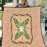 Hawaii Quilt Inspired Collection Aloha Flowers Quilt Maile - Kukui Nut Lei LT7 Coral Pink - Polynesian Pride