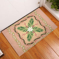 Hawaii Quilt Inspired Collection Aloha Flowers Rubber Doormat Maile - Kukui Nut Lei LT7 - Polynesian Pride