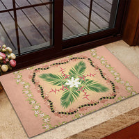 Hawaii Quilt Inspired Collection Aloha Flowers Rubber Doormat Maile - Kukui Nut Lei LT7 - Polynesian Pride