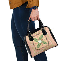 Hawaii Quilt Inspired Collection Aloha Flowers Shoulder Handbag Maile - Kukui Nut Lei LT7 - Polynesian Pride