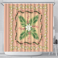 Hawaii Quilt Inspired Collection Aloha Flowers Shower Curtain Maile - Kukui Nut Lei LT7 - Polynesian Pride