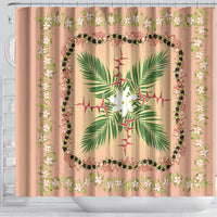 Hawaii Quilt Inspired Collection Aloha Flowers Shower Curtain Maile - Kukui Nut Lei LT7 - Polynesian Pride