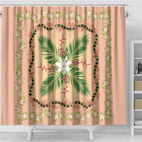 Hawaii Quilt Inspired Collection Aloha Flowers Shower Curtain Maile - Kukui Nut Lei LT7 - Polynesian Pride