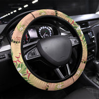 Hawaii Quilt Inspired Collection Aloha Flowers Steering Wheel Cover Maile - Kukui Nut Lei LT7 Universal Fit Coral Pink - Polynesian Pride