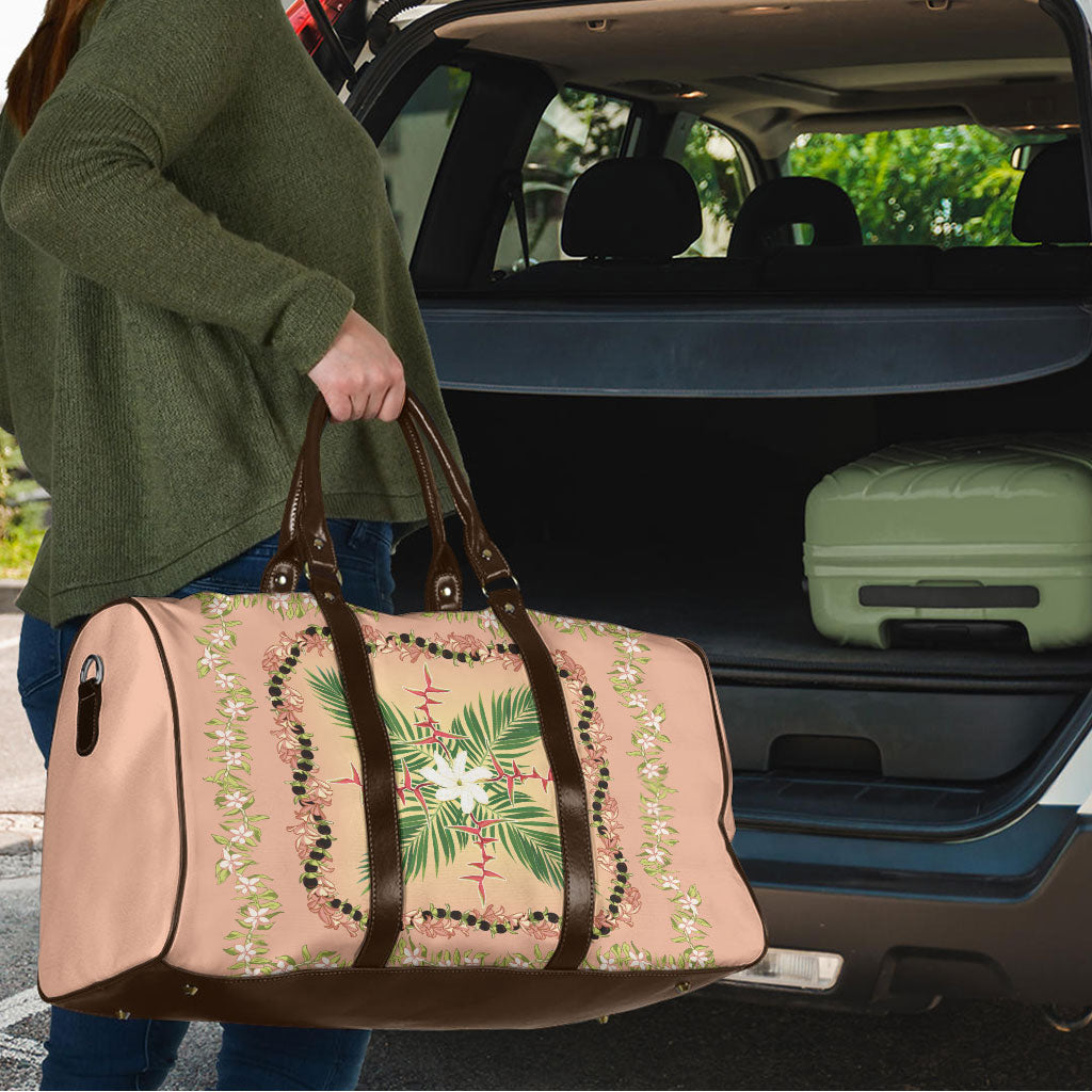 Hawaii Quilt Inspired Collection Aloha Flowers Travel Bag Maile - Kukui Nut Lei LT7 - Polynesian Pride