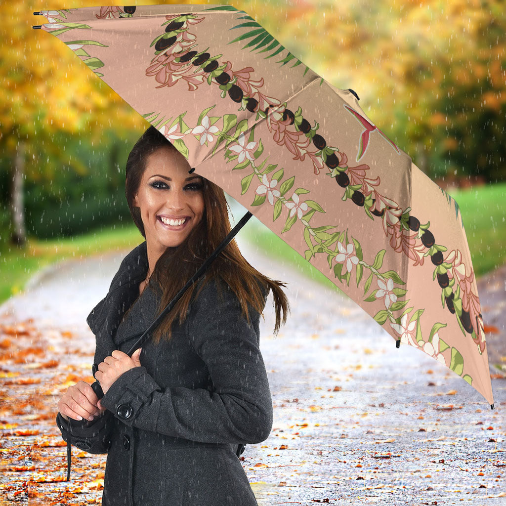Hawaii Quilt Inspired Collection Aloha Flowers Umbrella Maile - Kukui Nut Lei LT7 - Polynesian Pride