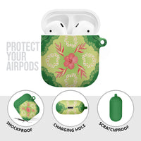 Hawaii Quilt Inspired Collection Aloha Flowers AirPods Case Plumeria - Ti Leaf Lei LT7 - Polynesian Pride