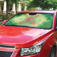 Hawaii Quilt Inspired Collection Aloha Flowers Auto Sun Shade Plumeria - Ti Leaf Lei LT7 - Polynesian Pride
