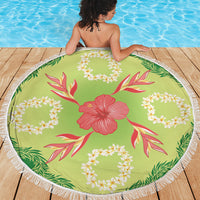 Hawaii Quilt Inspired Collection Aloha Flowers Beach Blanket Plumeria - Ti Leaf Lei LT7 - Polynesian Pride