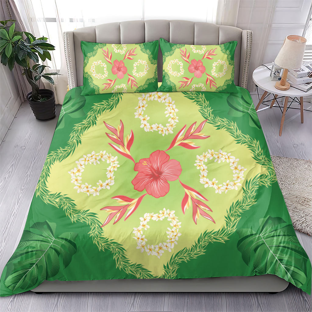 Hawaii Quilt Inspired Collection Aloha Flowers Bedding Set Plumeria - Ti Leaf Lei LT7 - Polynesian Pride